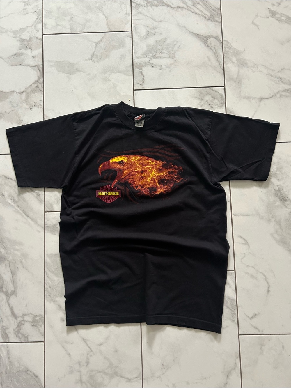 Vintage Harley Davidson Hong Kong Flaming Eagle Graphic T Shirt